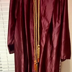 Unisex Heff Jones Maroon Graduation Cap & Gown with Gold Cords